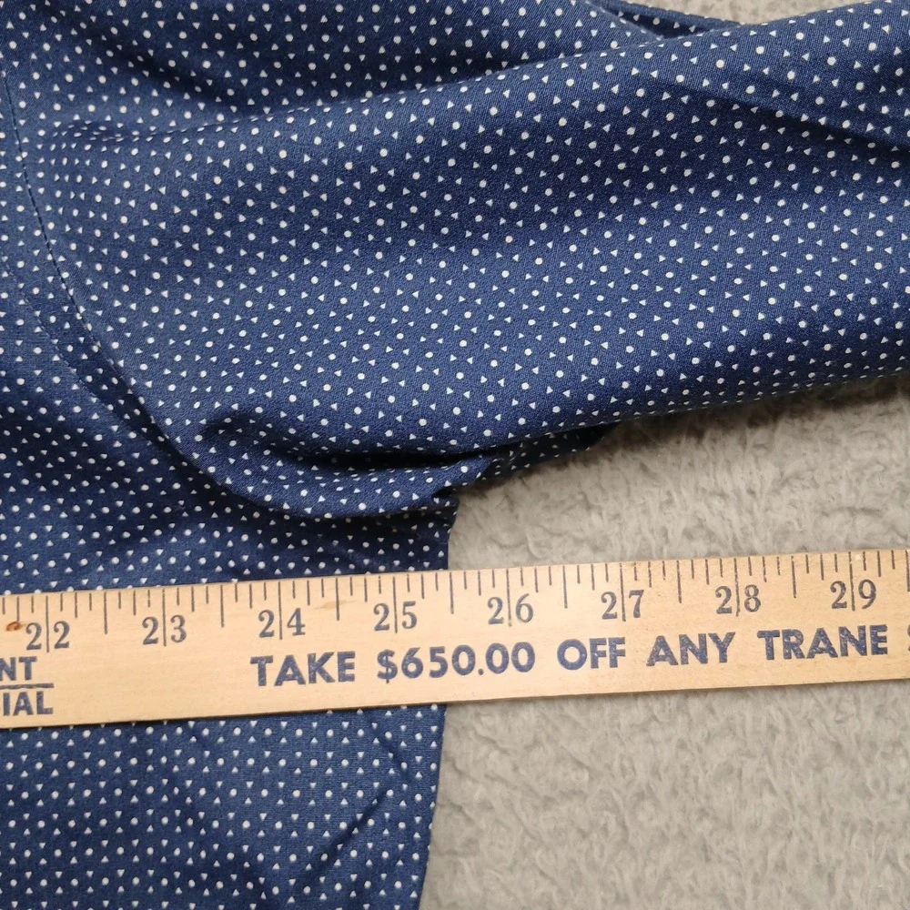 Banana‎ Republic Classic Fit Shirt Men's XL Blue Polka Dot Non-Iron Cotton